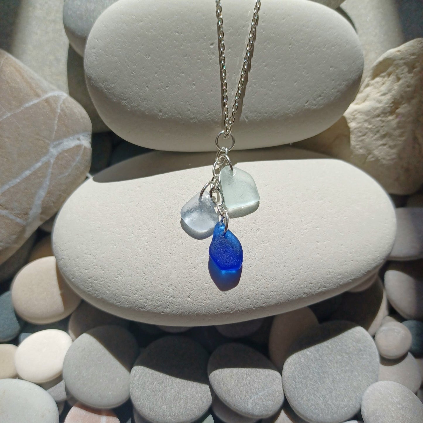 Sea Glass Cascade Necklace.