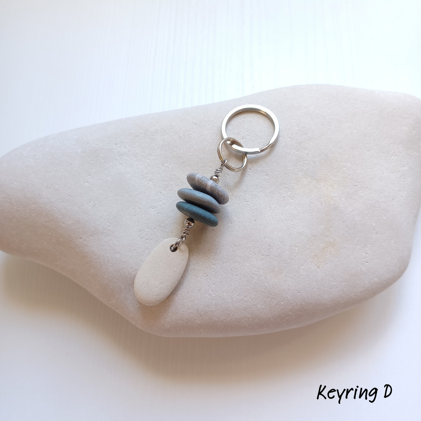 Beach Pebble Keyring.