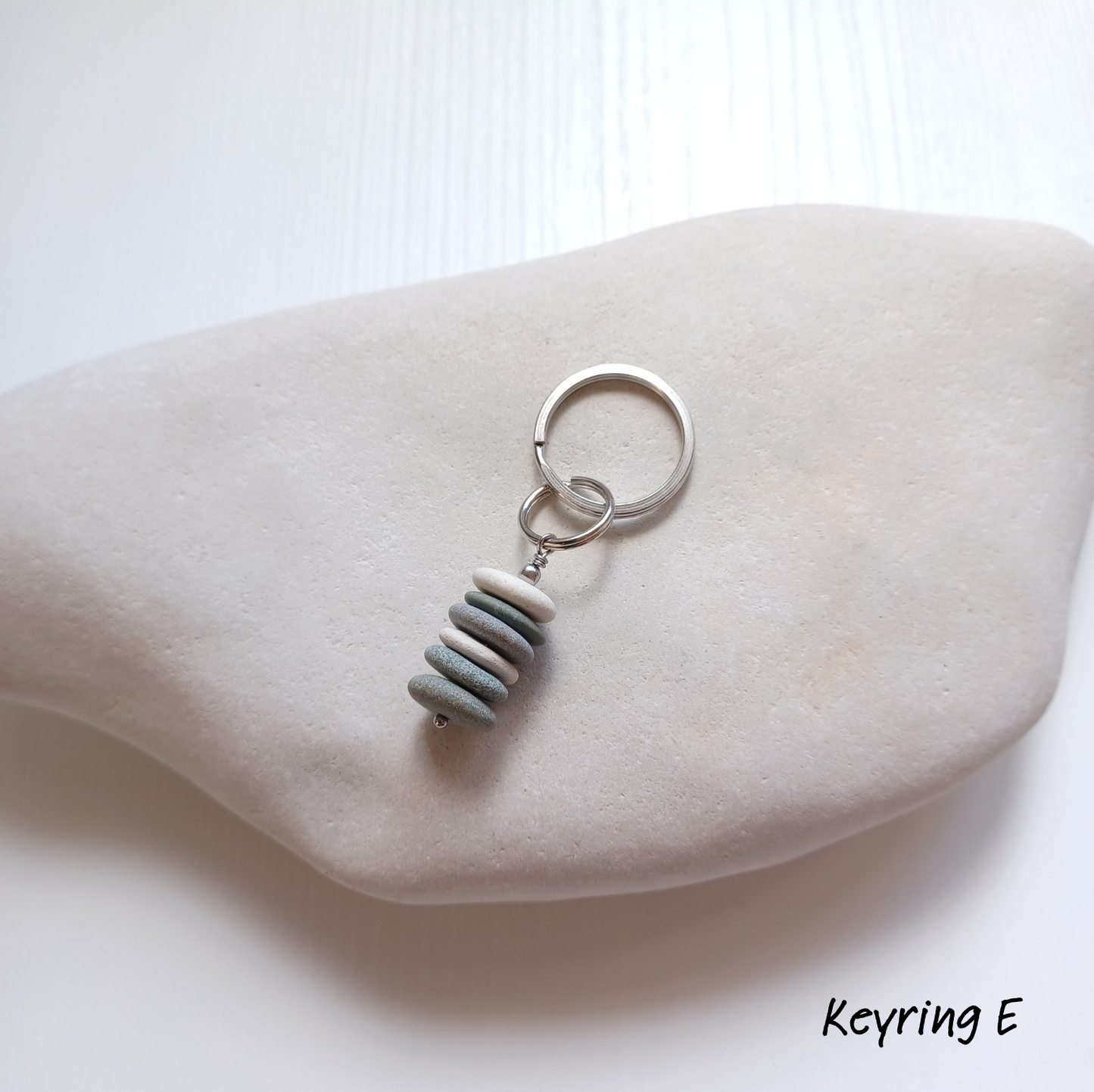 Beach Pebble Keyring.