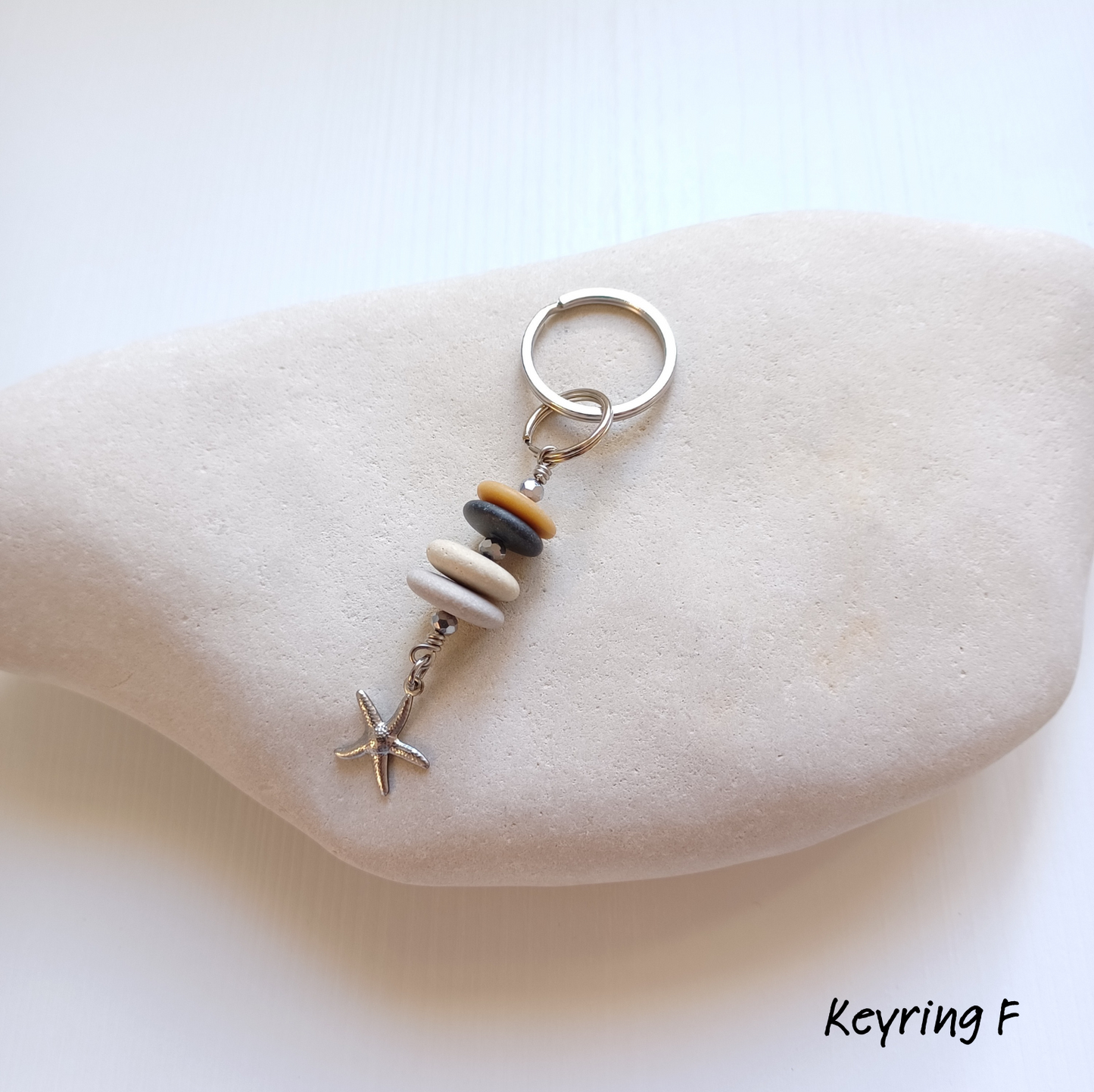 Beach Pebble Keyring.