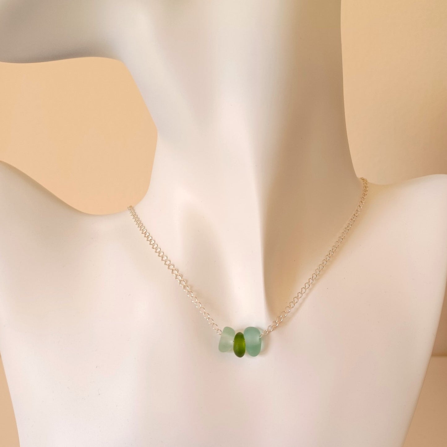 Trio of Sea Glass Necklace