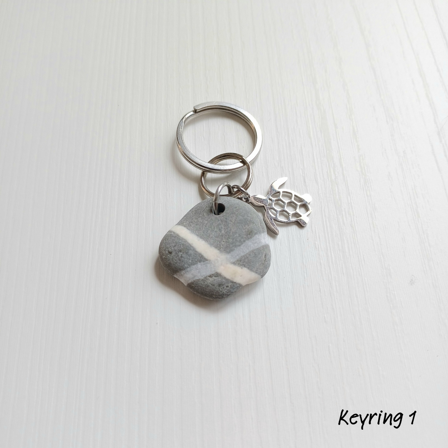 Pebble Keyring and turtle charm.