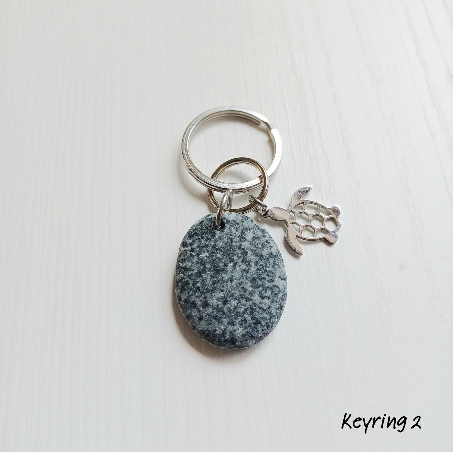 Pebble Keyring and turtle charm.