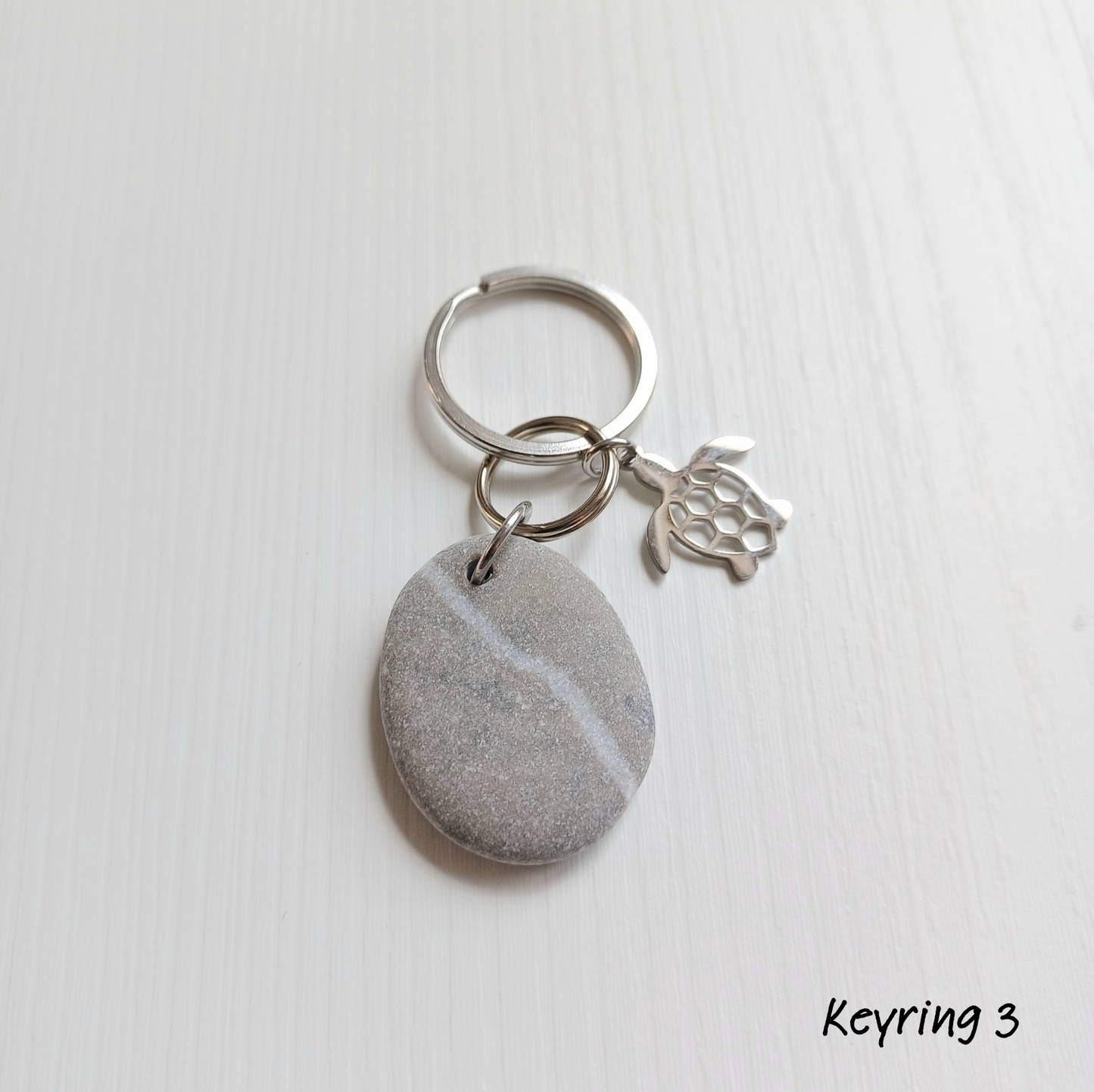 Pebble Keyring and turtle charm.