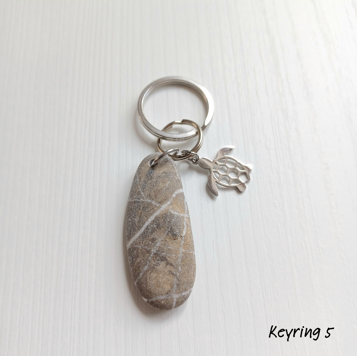 Pebble Keyring and turtle charm.