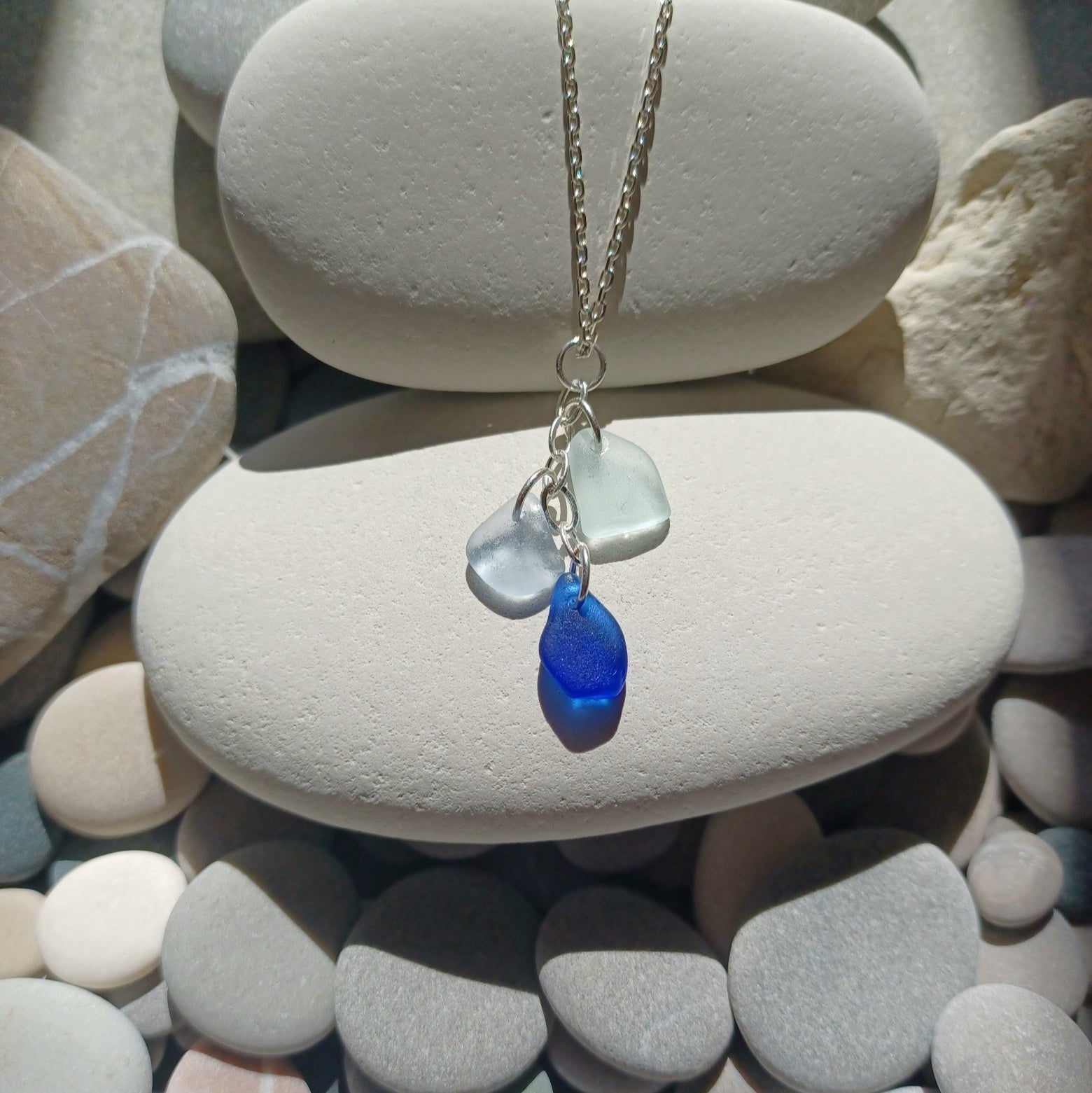 Sea Glass Cascade Necklace.