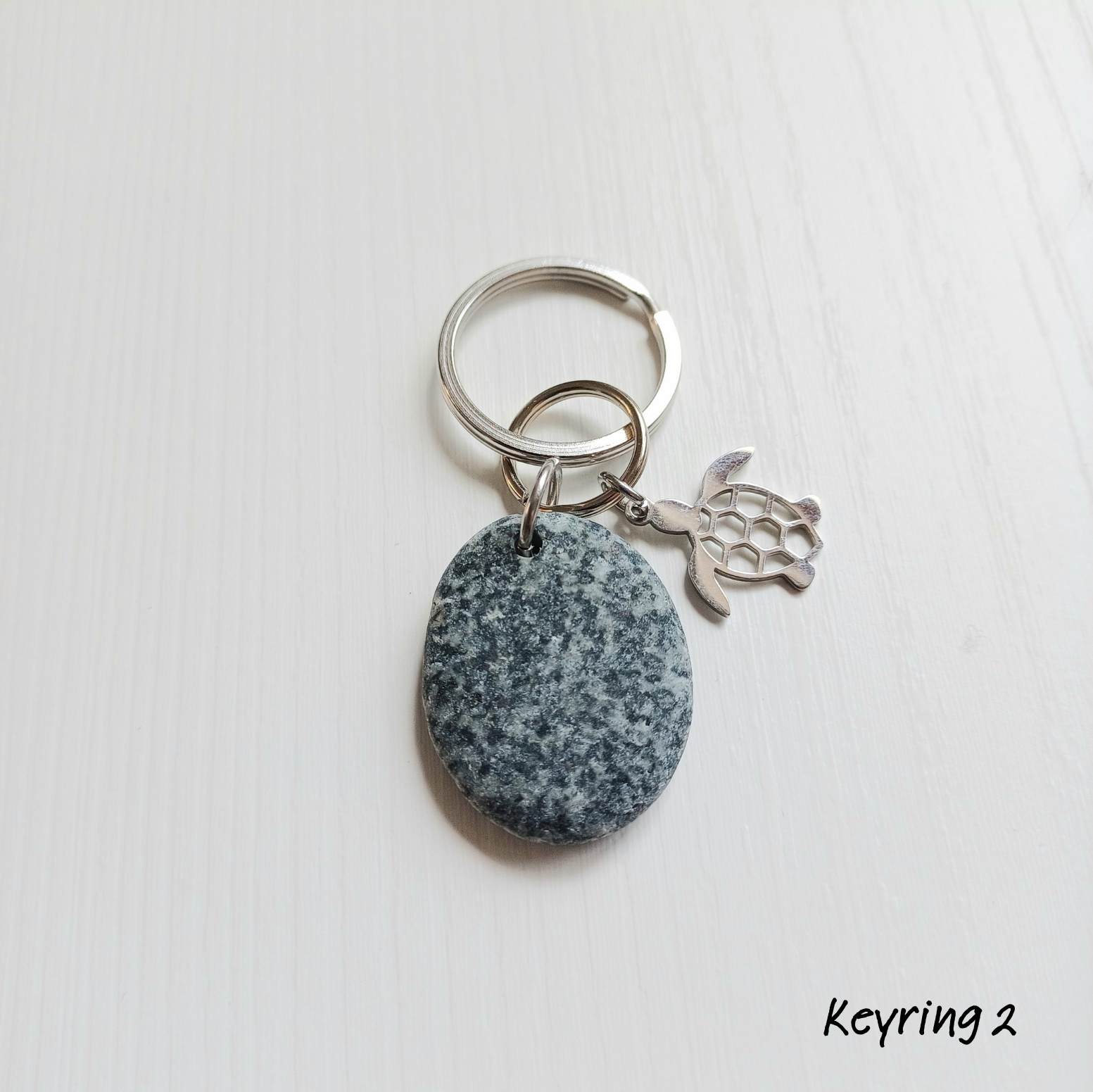 Pebble Keyring and turtle charm.